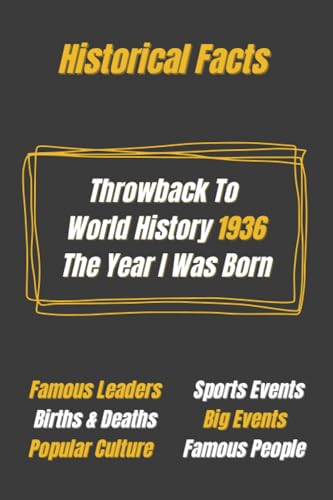 Throwback to World History 1936 The Year I Was Born: The Most Important