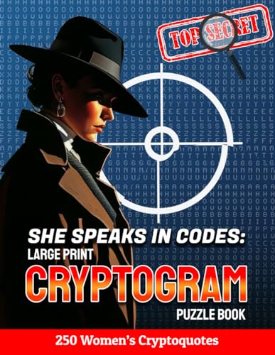 She Speaks in Codes: Large Print Cryptogram Puzzle Book: 250 Women's ...