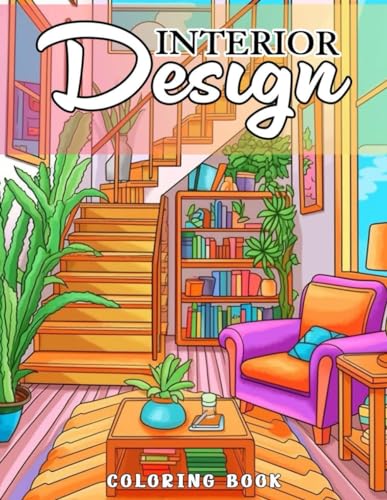 Interior Design Coloring Book: Home Interior Design Modern Apartments ...