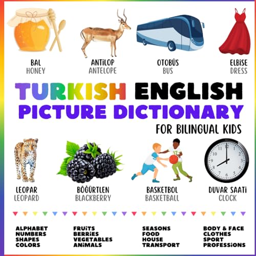 Turkish English Picture Dictionary for Bilingual Kids Visual Turkish