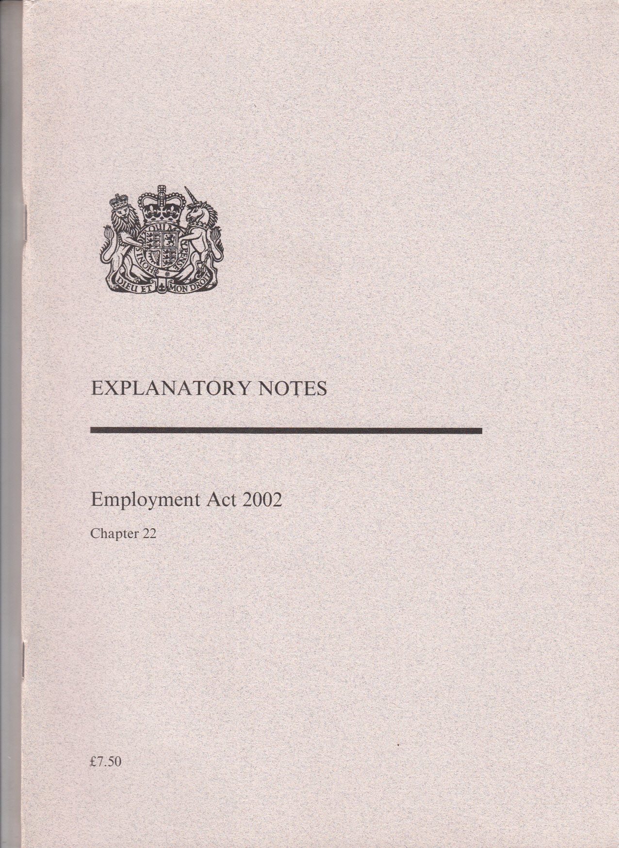 Employment Act 2002, Chapter 22, Explanatory Notes by unknown author