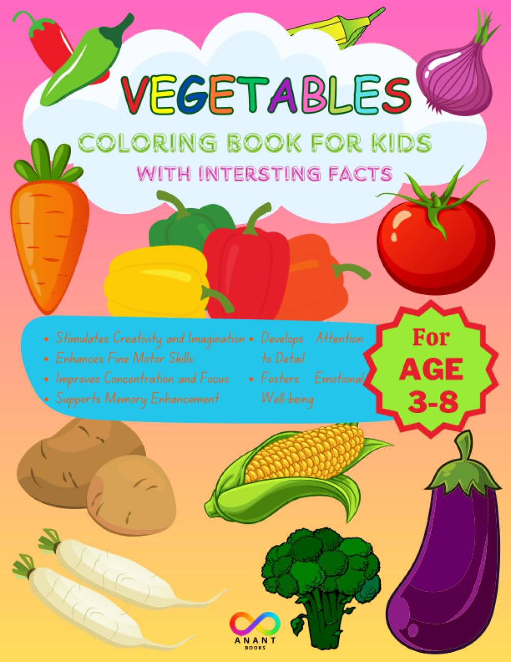 Vegetables Coloring Pages with Interesting and Fun Facts for Kids