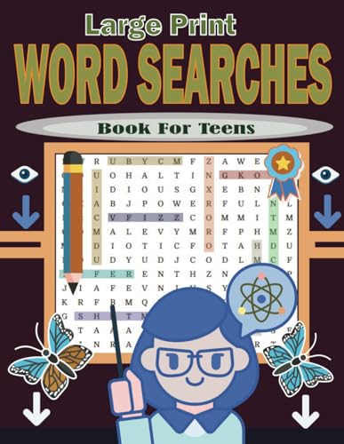 Large Print Word Searches Book For Teens: Challenging Puzzle Book for ...