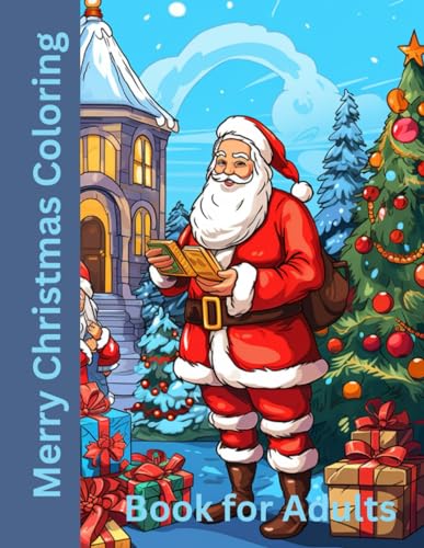 Merry Christmas Adult Coloring Book: Beautiful Christmas Designs for
