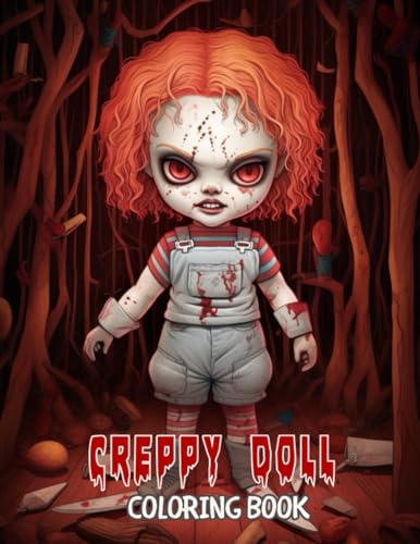 Creepy Dolls Coloring Book: Spooky doll for Adults, Horror Coloring ...