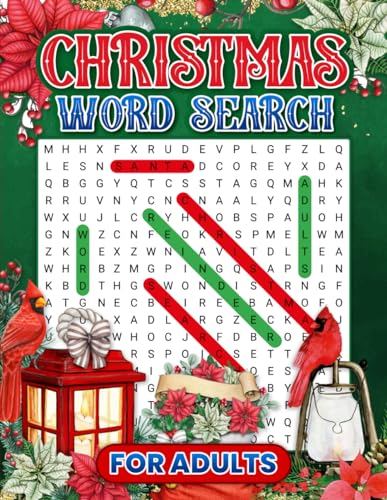 Christmas Word Search For Adults Large Print: Challenging and Relaxing