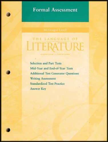 Language of Literature Grade 11: Formal Assessment by McDougal Littell ...