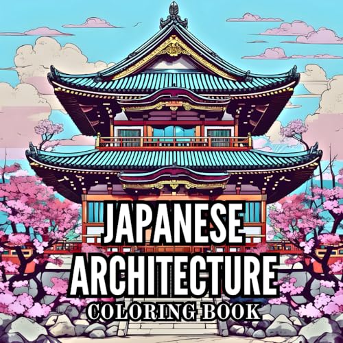 Japanese Architecture Coloring Book 32 Pages of Traditional Buildings