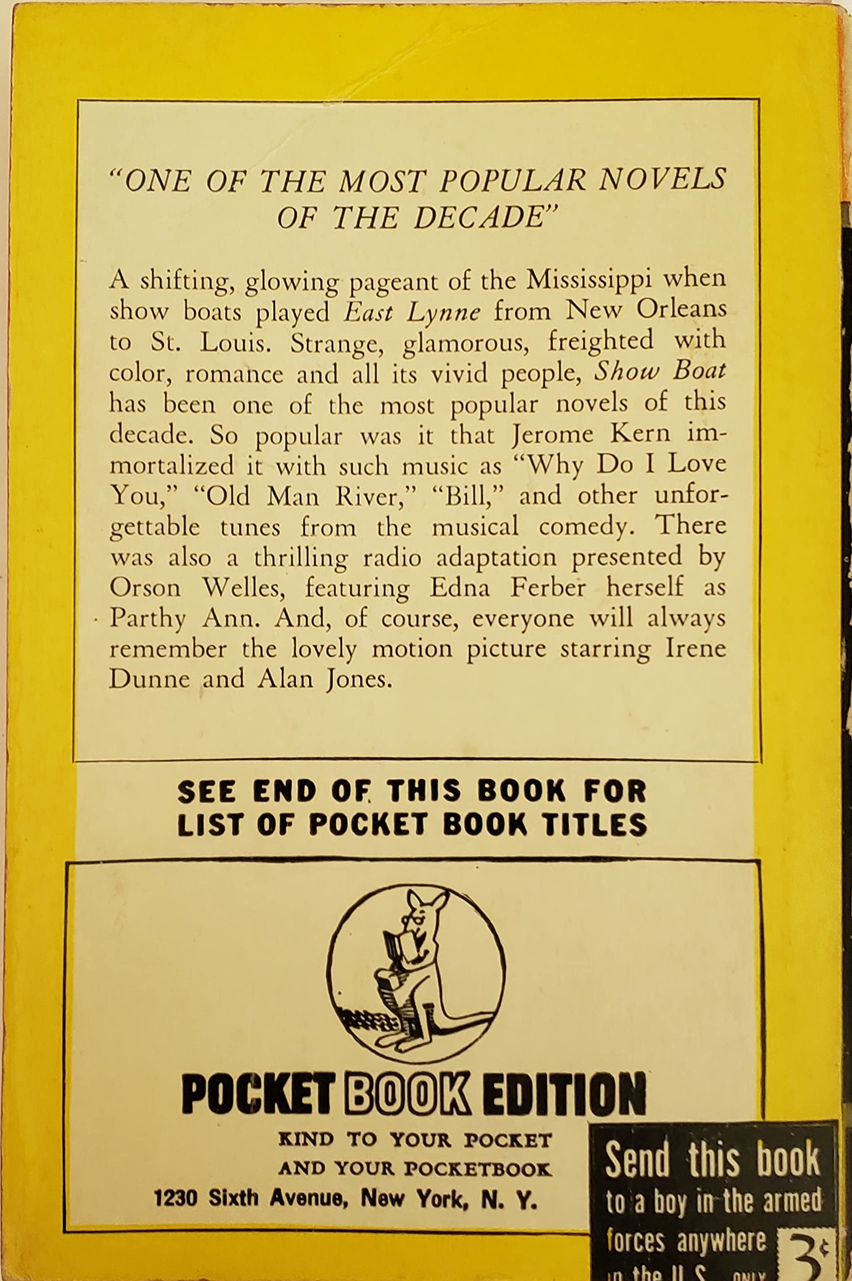 Showboat.[The earlier parts of the novel take place on the showboat