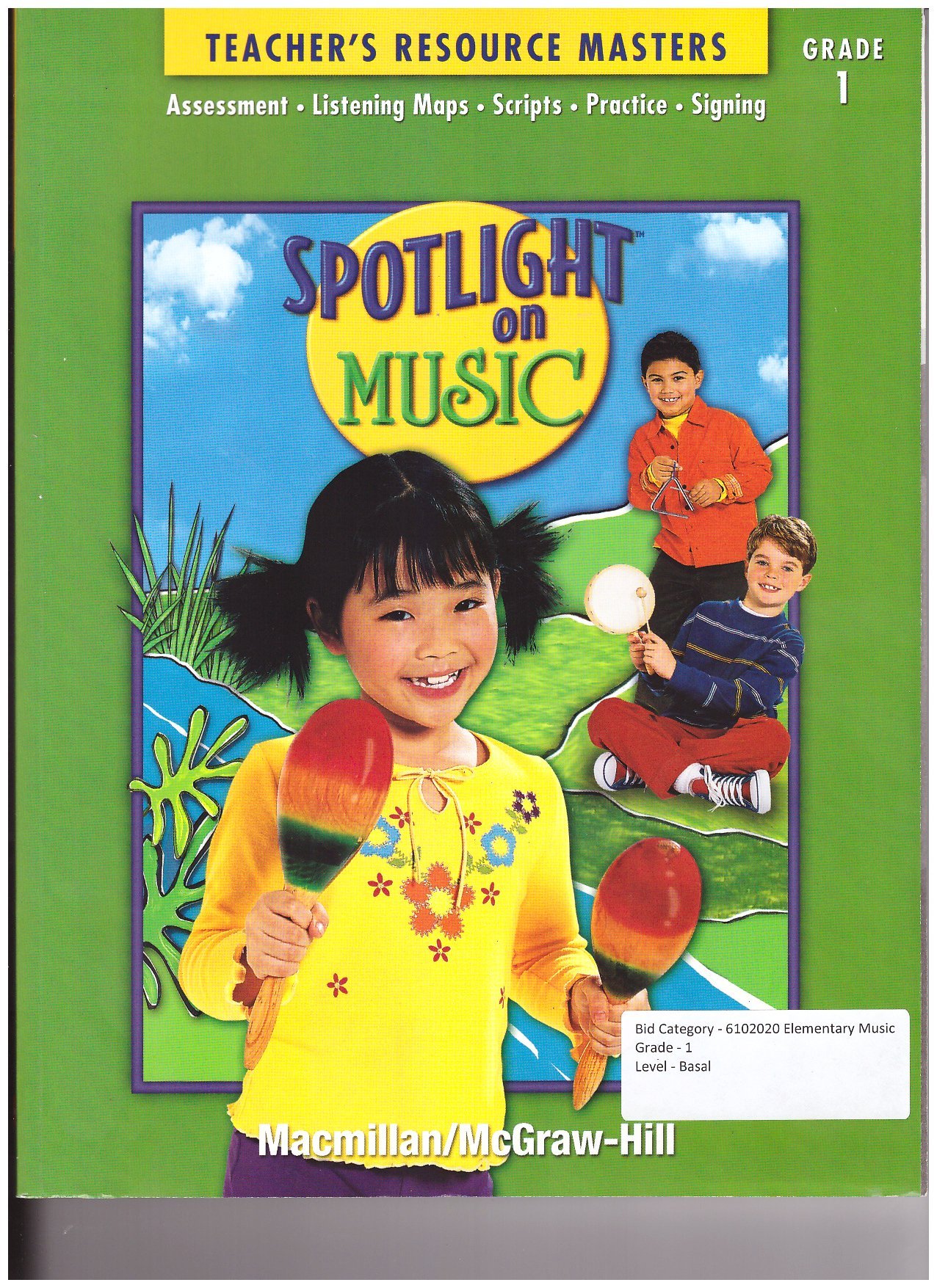 Spotlight on Music, Grade 1, Teacher's Resource Masters by McGraw Hill