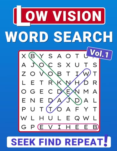Low Vision Word Search Volume 1: Jumbo Size Print Word Puzzles for ...