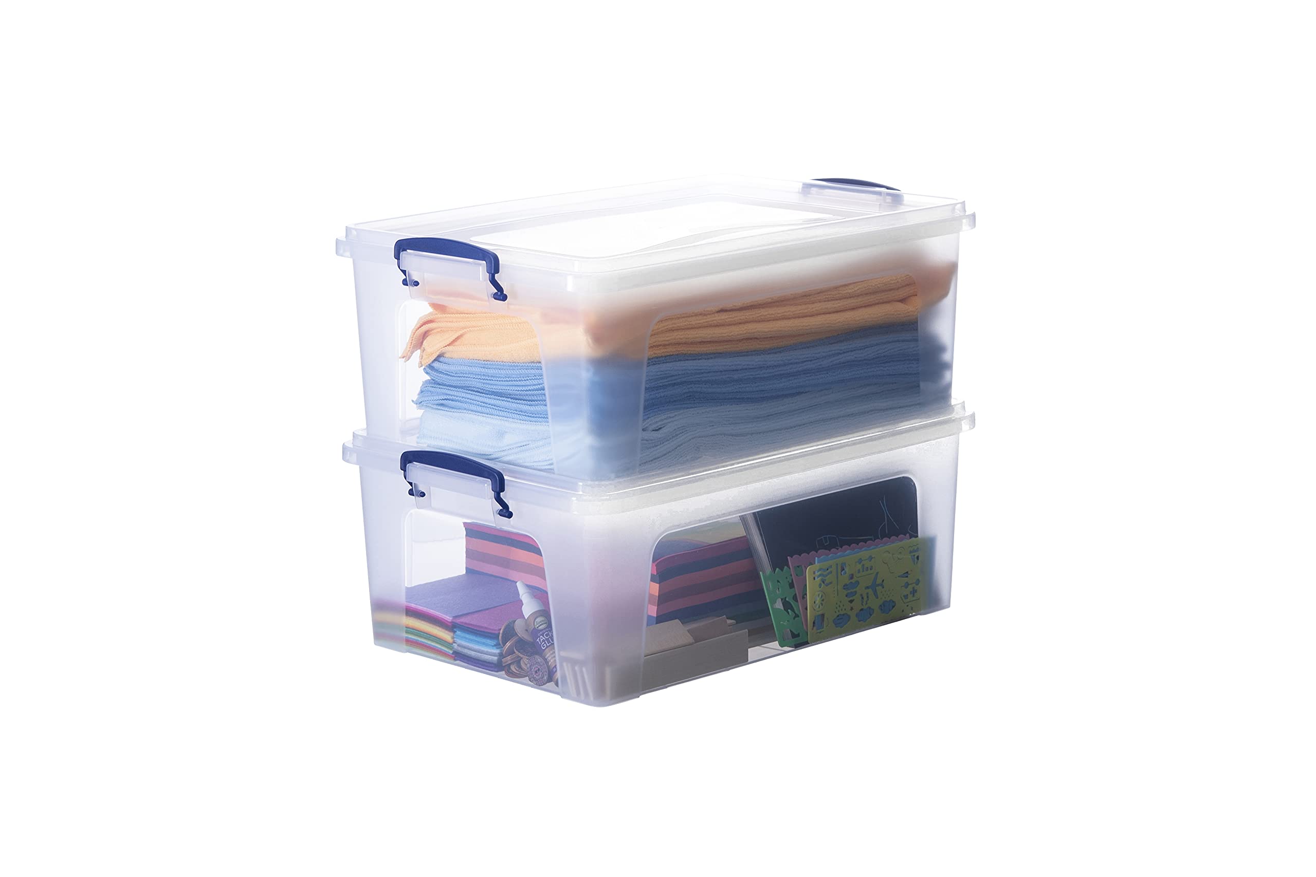 Superio Clear Storage Boxes with Lids, Plastic Container Bins for