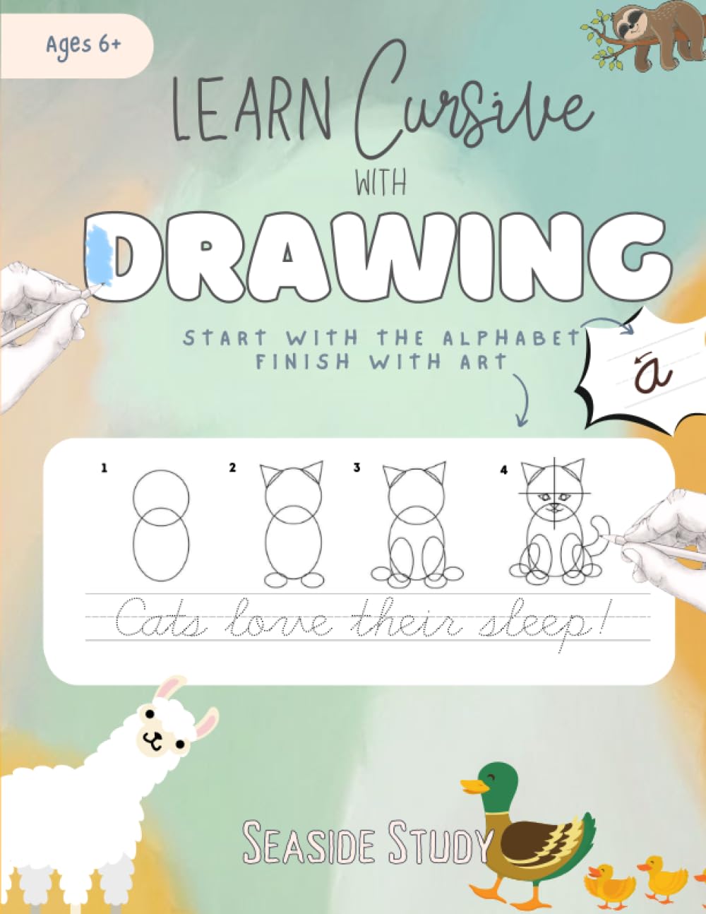 Learn Cursive with Drawing Alphabet and Word Tracing Practice for