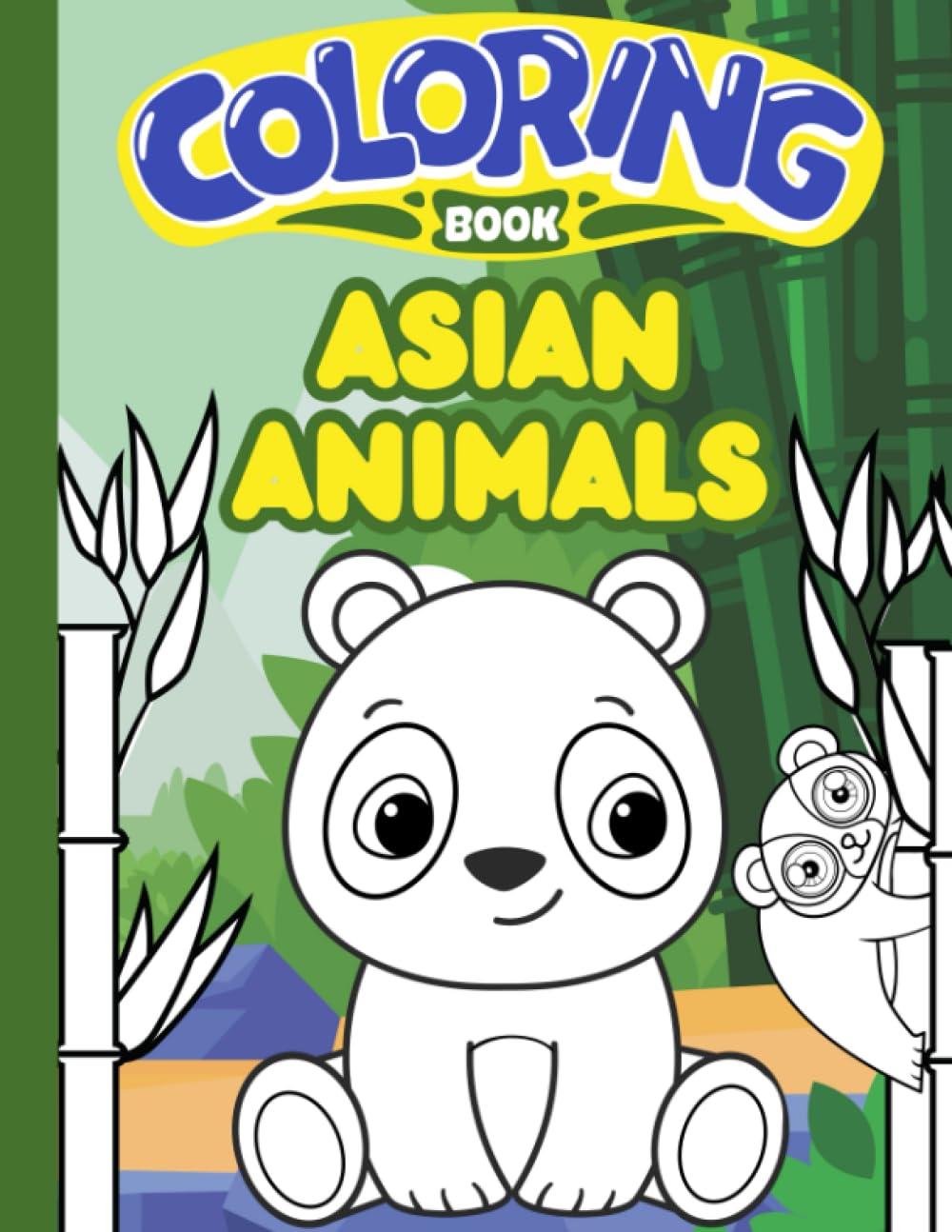 Asian Animals Coloring Book for Kids: Cute Large Images for Kids to