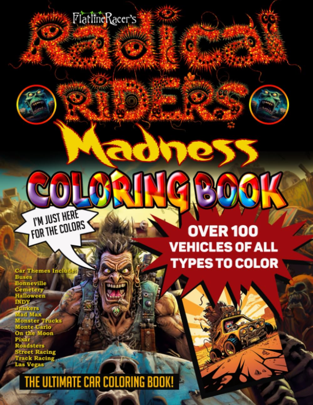 RADICAL RIDERS Madness Coloring Book. Design for Children and Adults ...