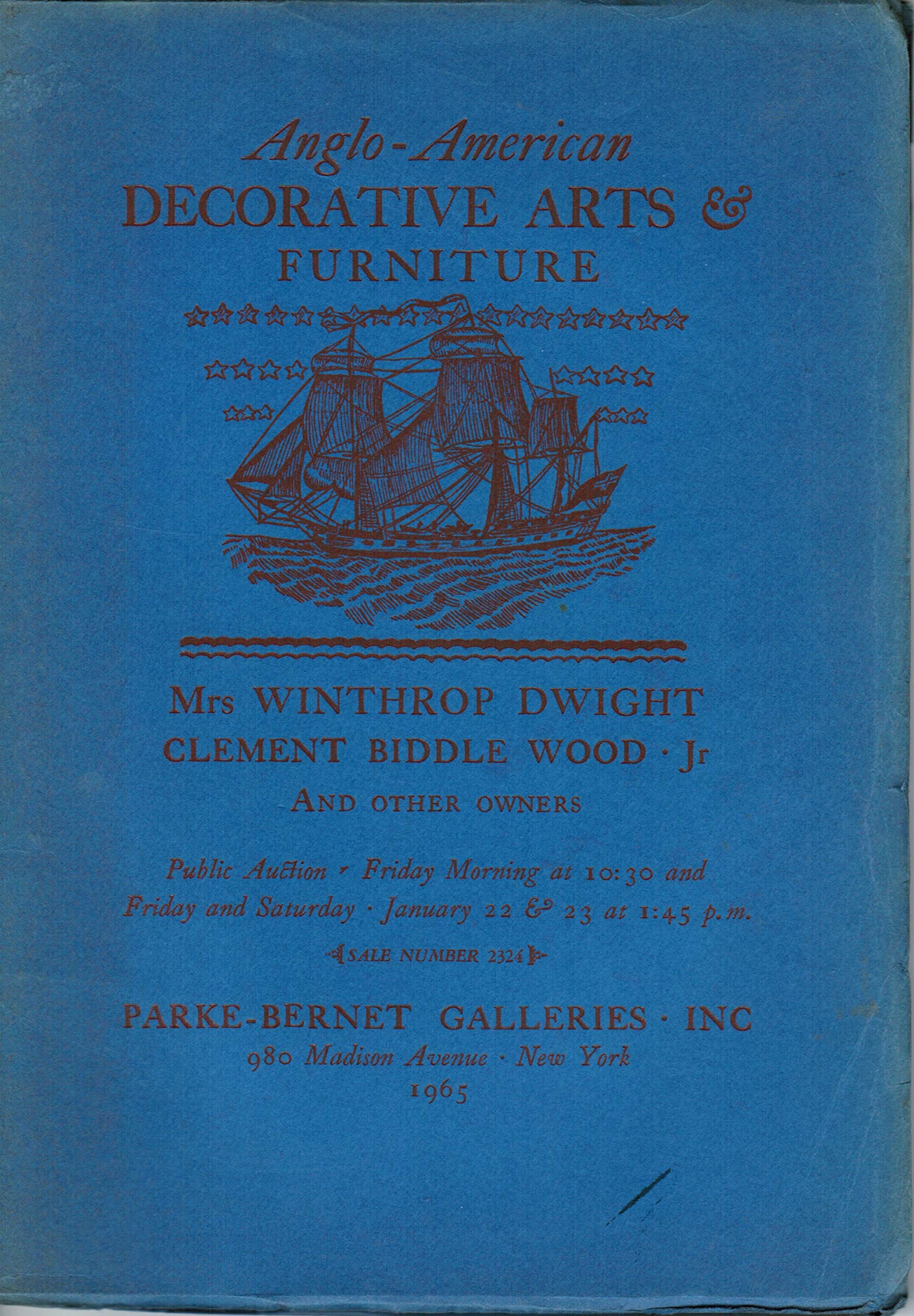 AngloAmerican Decorative Arts & Furniture Mrs. Winthrop Dwight
