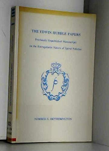 Edwin Hubble Book Edwin Hubble Papers: Previously Unpublished Manuscripts on the ...