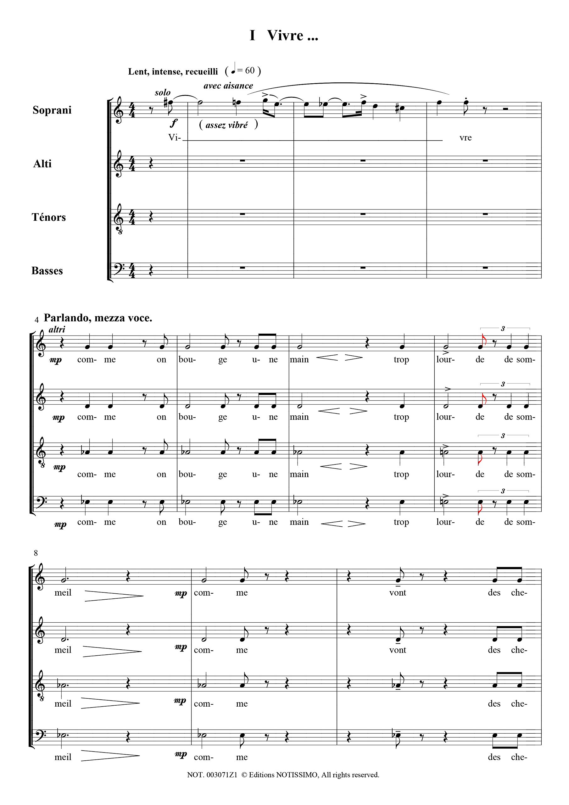 Morel Tand De 5 Poemes De Bernard De Tand Choeur Satb by MOREL JEAN