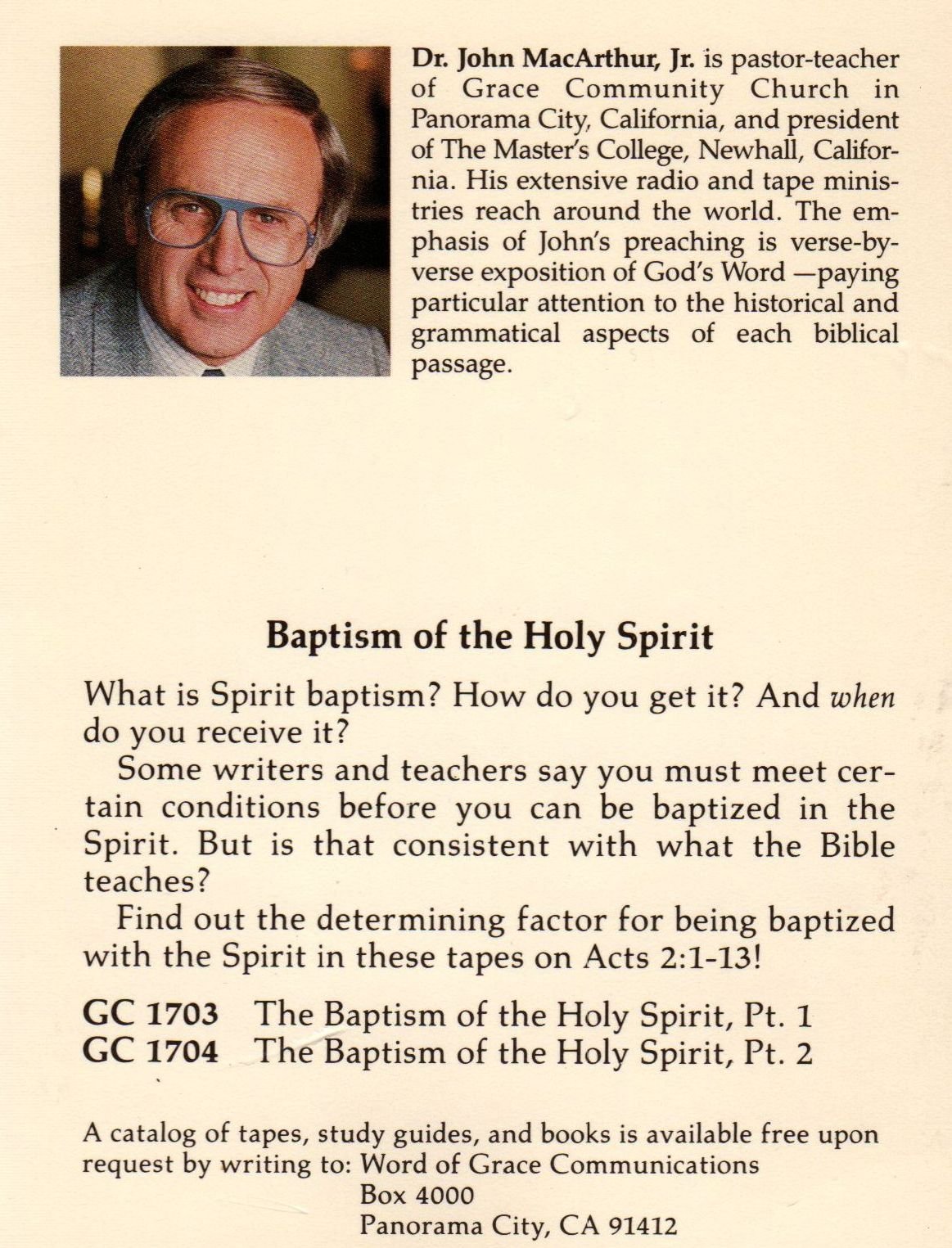 Baptism of the Holy Spirit by John MacArthur Goodreads