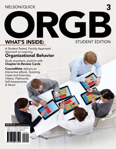 ORGB 3 by Nelson, Debra L., Quick, James Campbell. (Cengage Learning,2012) [Paperback] 3rd EDITION book cover