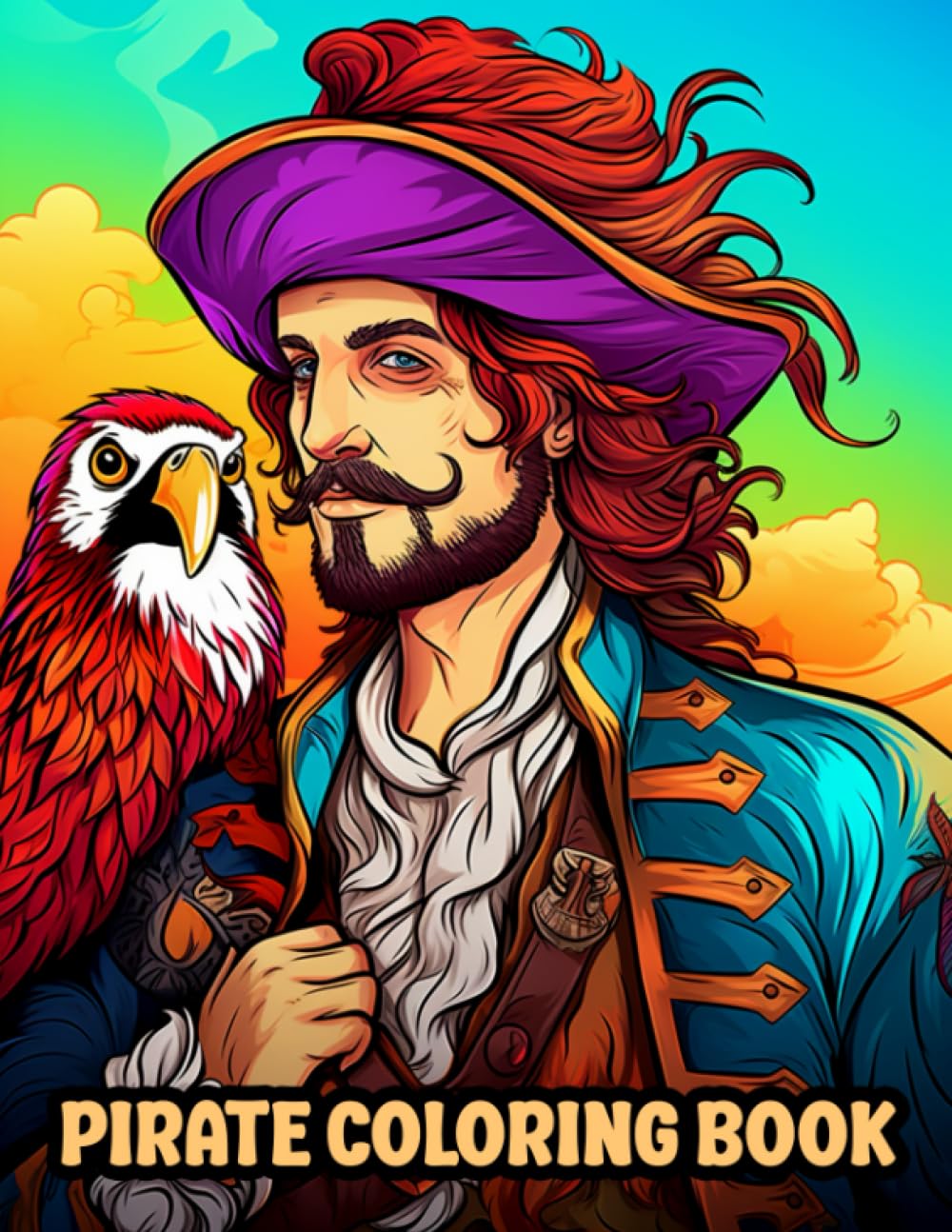 Pirate Coloring Book: Beautiful Illustrations Of Pirates, Captains ...
