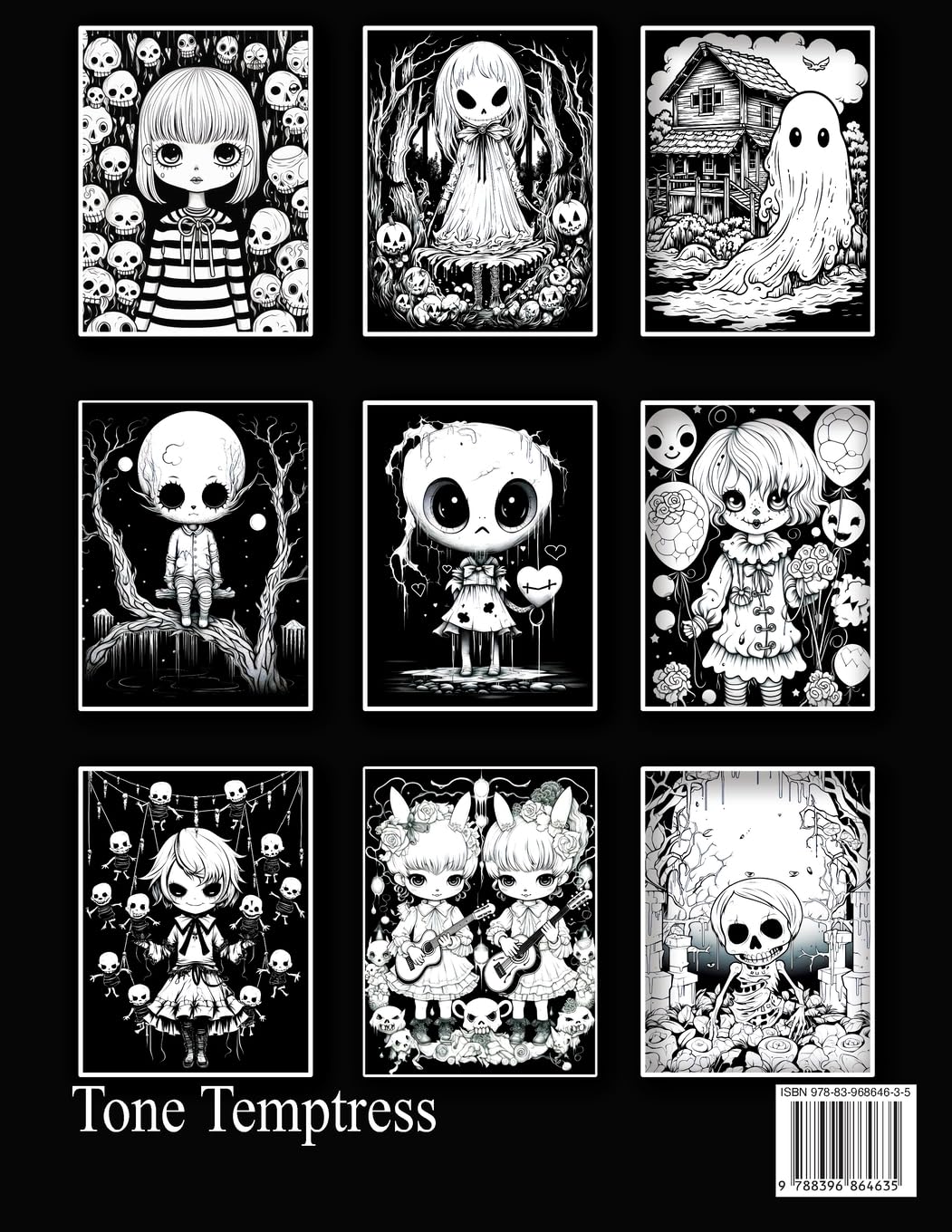 Dark Kawaii: Coloring Book for Adults Featuring Horror Spooky Cute ...