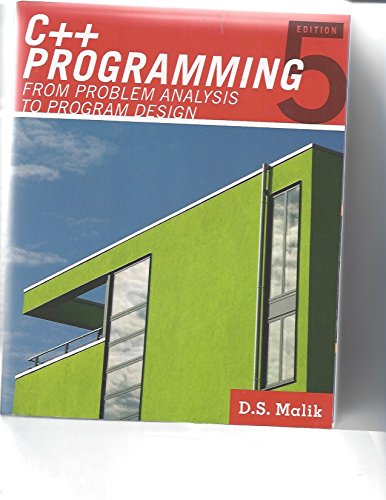 C++ Programming - From Problem Analysis to Program Design 5th Edition ...