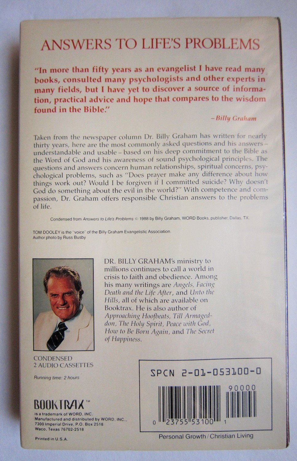 Answers To Life's Problems Billy Graham by Tom Dooley | Goodreads