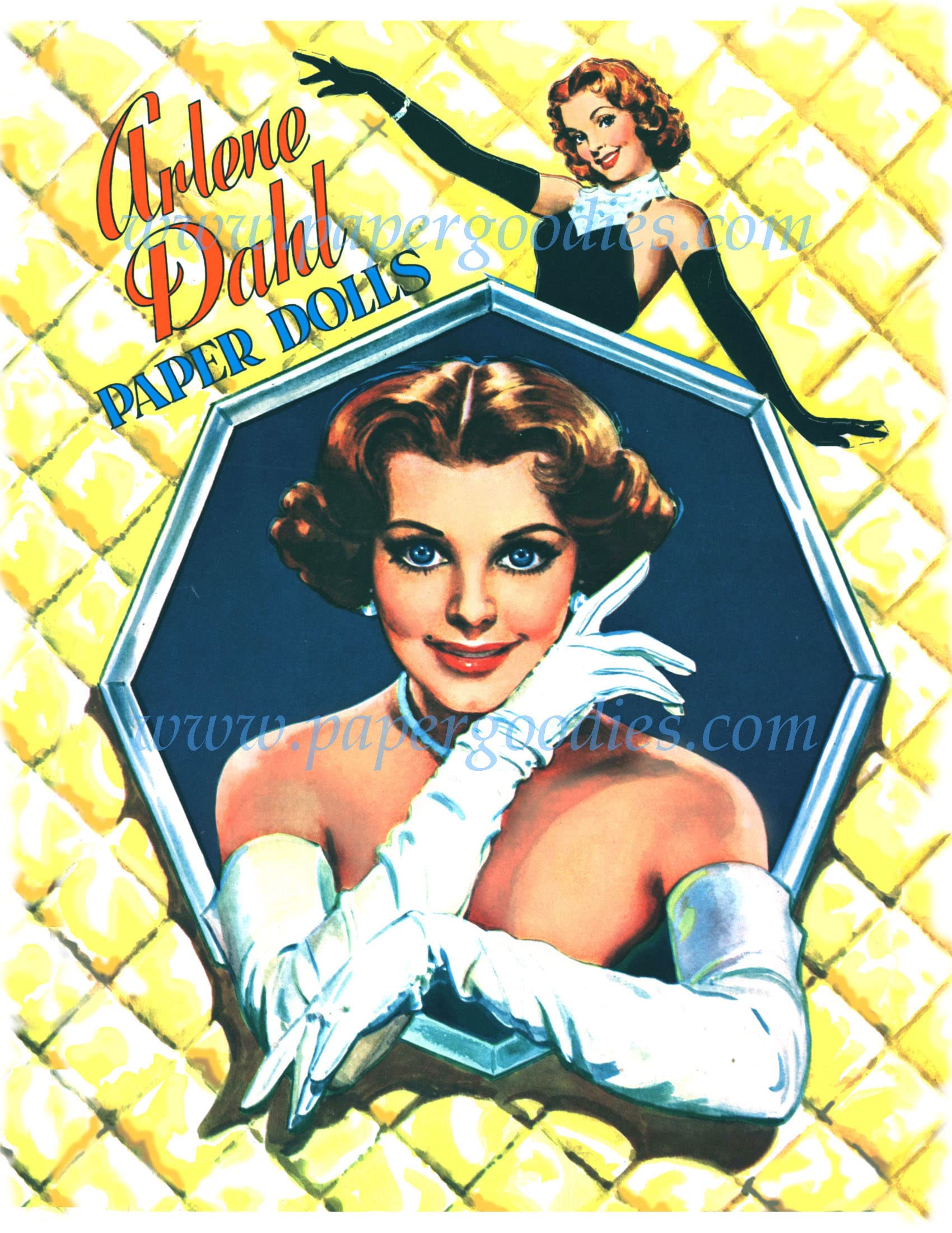 Restored 1953 Paper Doll Book 1302 Glam Star, Arlene D. w/4 Sassy