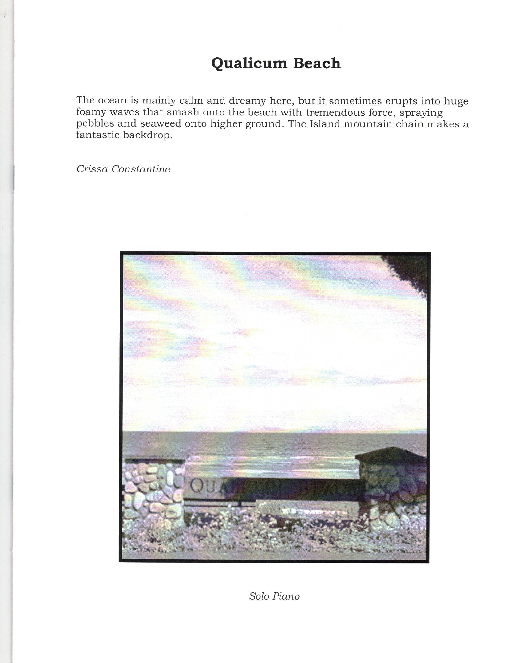 Qualicum Beach . Piano Solo by Crissa Constantine Goodreads
