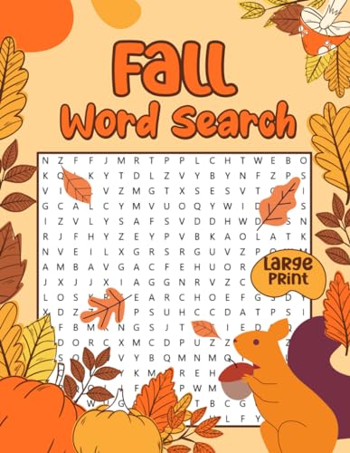 Fall Word Search Large Print: Large Print Word find Puzzle Games Full ...