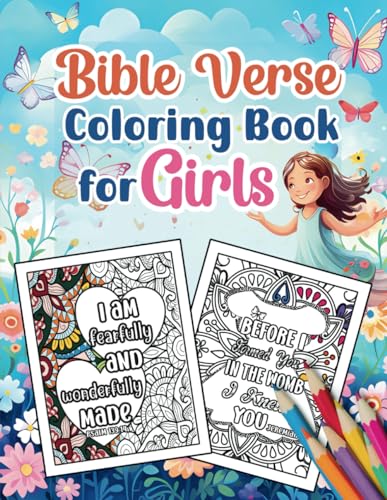 Empowering Bible Verse Coloring Book for Girls: Uplifting Scripture Art ...
