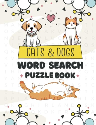 Cats And Dogs Word Search Puzzle Book: Brain Games Word Search Puzzle ...