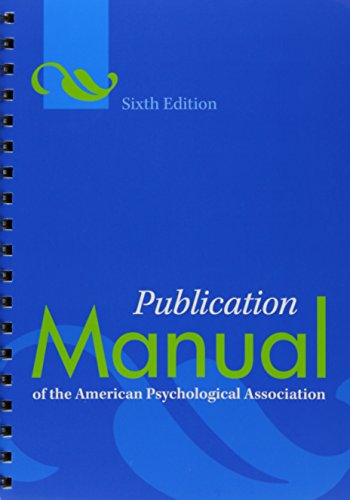 Publication Manual of the American Psychological Association sixth Edition