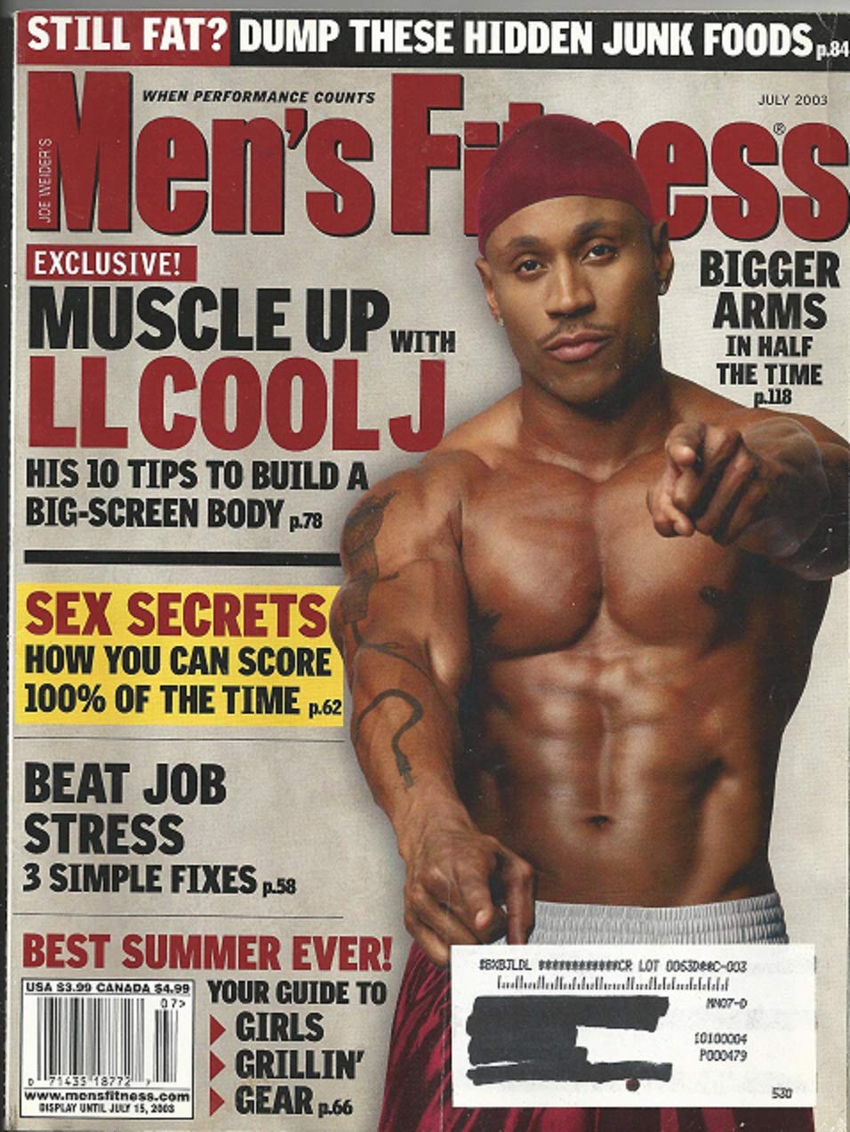 Men's Fitness Magazine July 2003 Muscle up LL Cool J by Men's Fitness