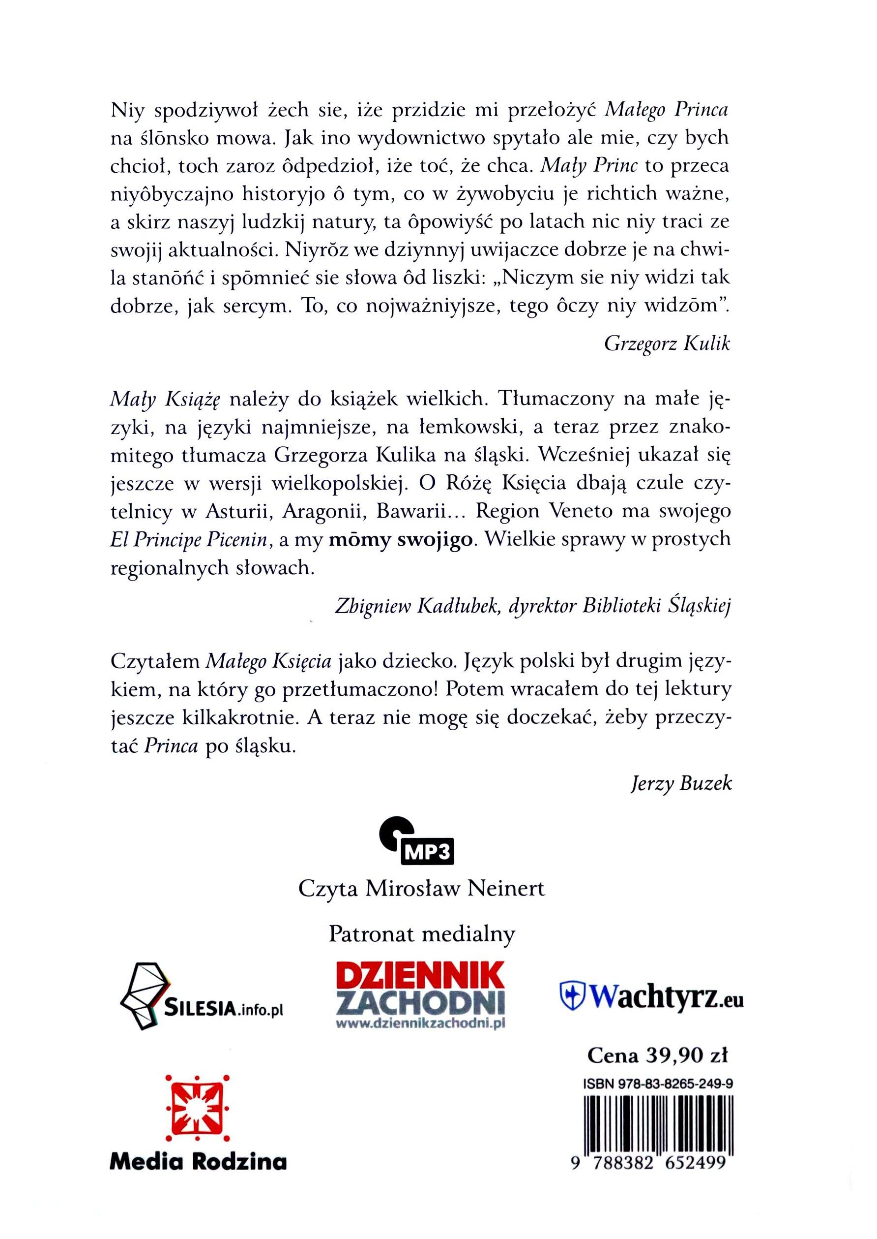 Maly Princ wer. slaska book cover