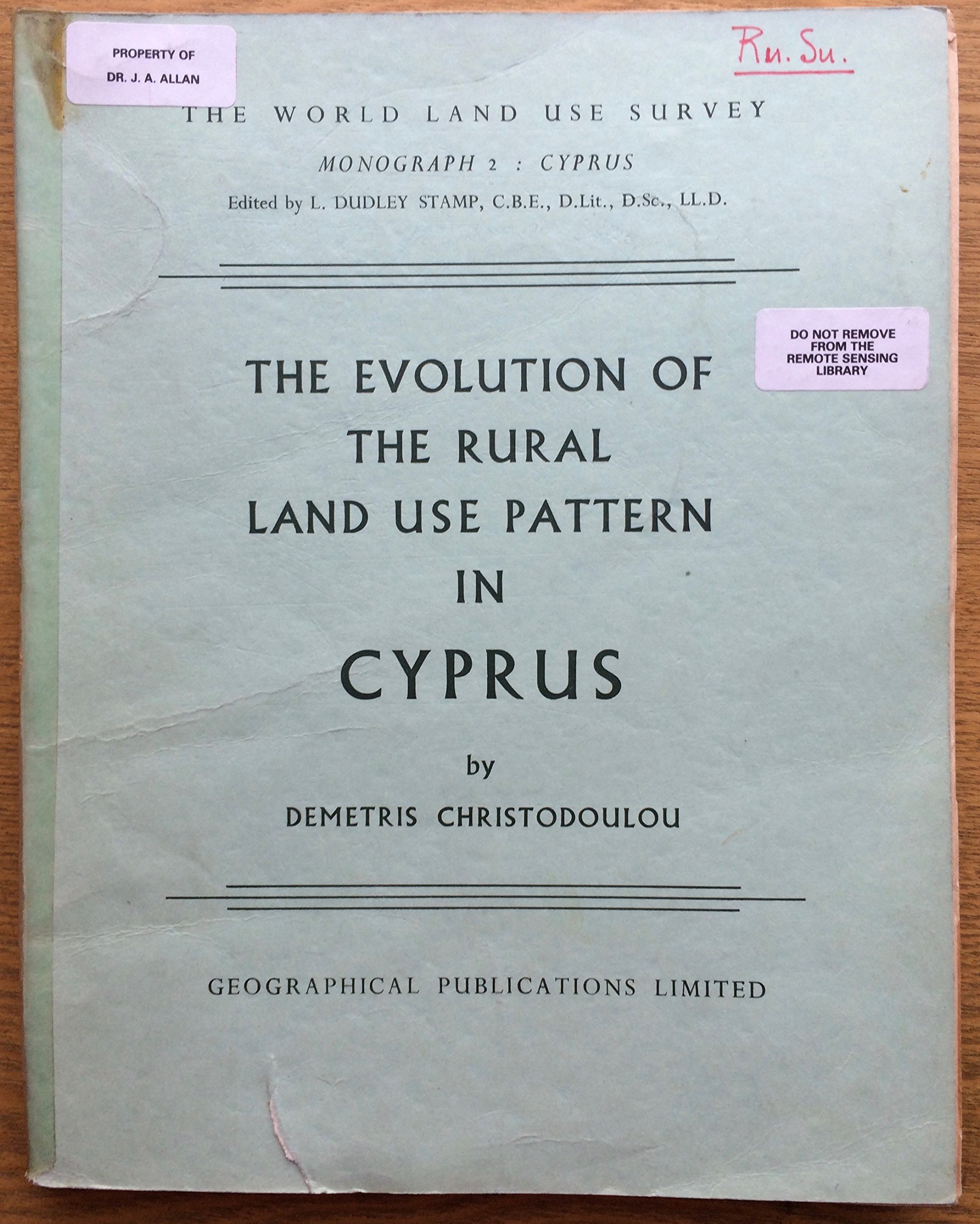 Evolution of Rural Land Use Pattern in Cyprus Coloured Land Use Map by