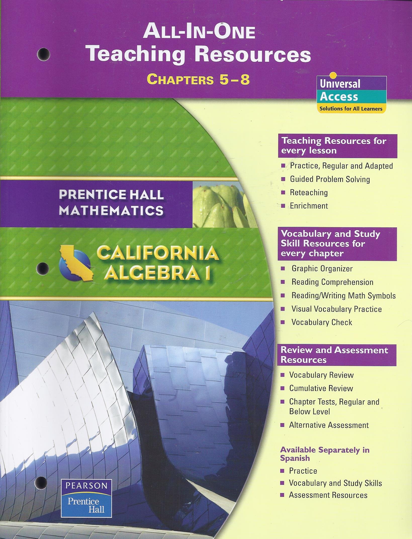Algebra 1 california all in one teaching resources chapters 5 8 by