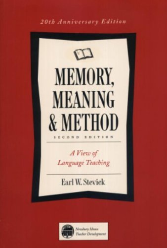 Memory And Method Book Memory, Meaning, and Method: Some Psychological Perspectives on ...