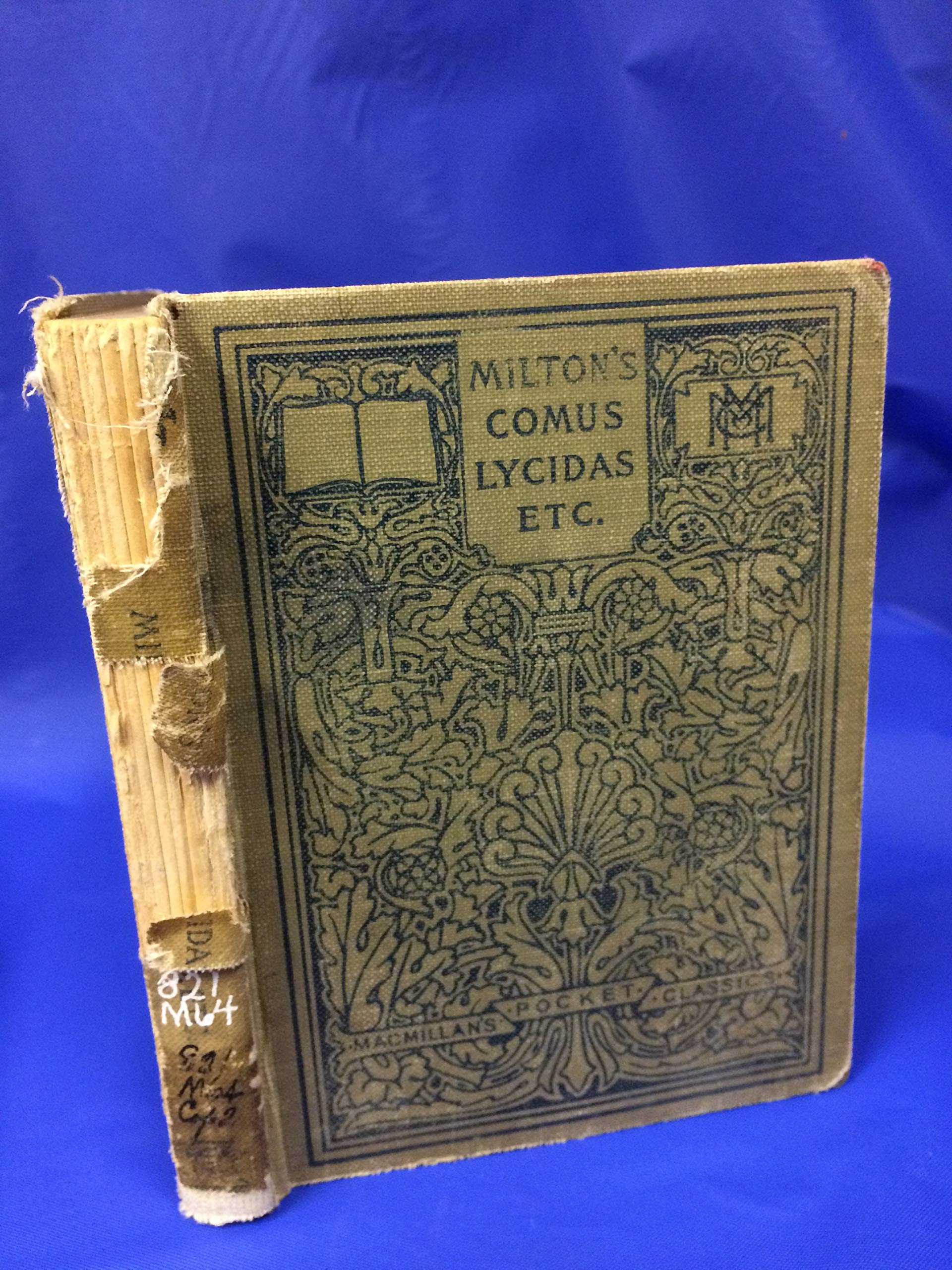 Milton's Comus, Lycidas, and other poems, book cover