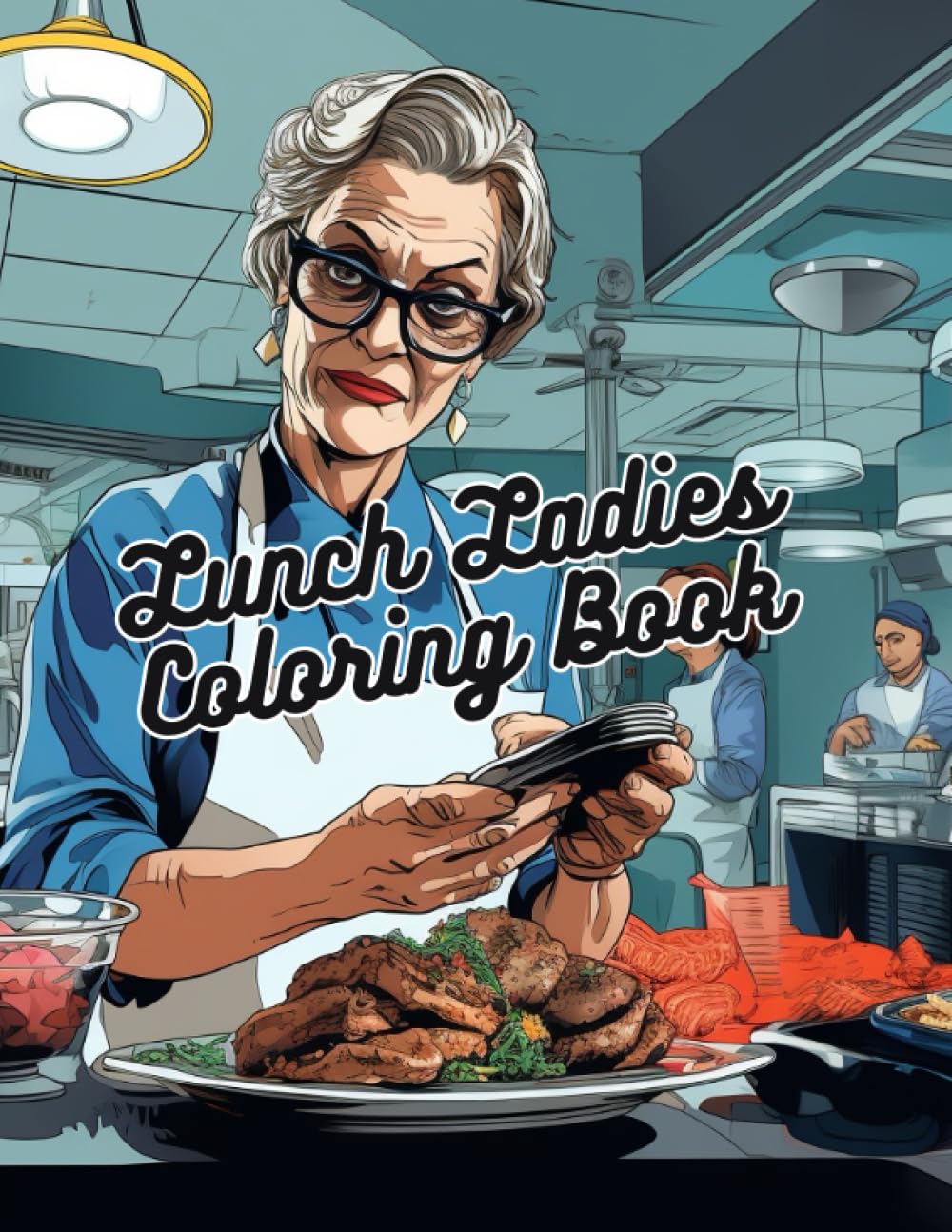 Lunch Lady Coloring book: 40 colouring pages for teachers or cafeteria ...