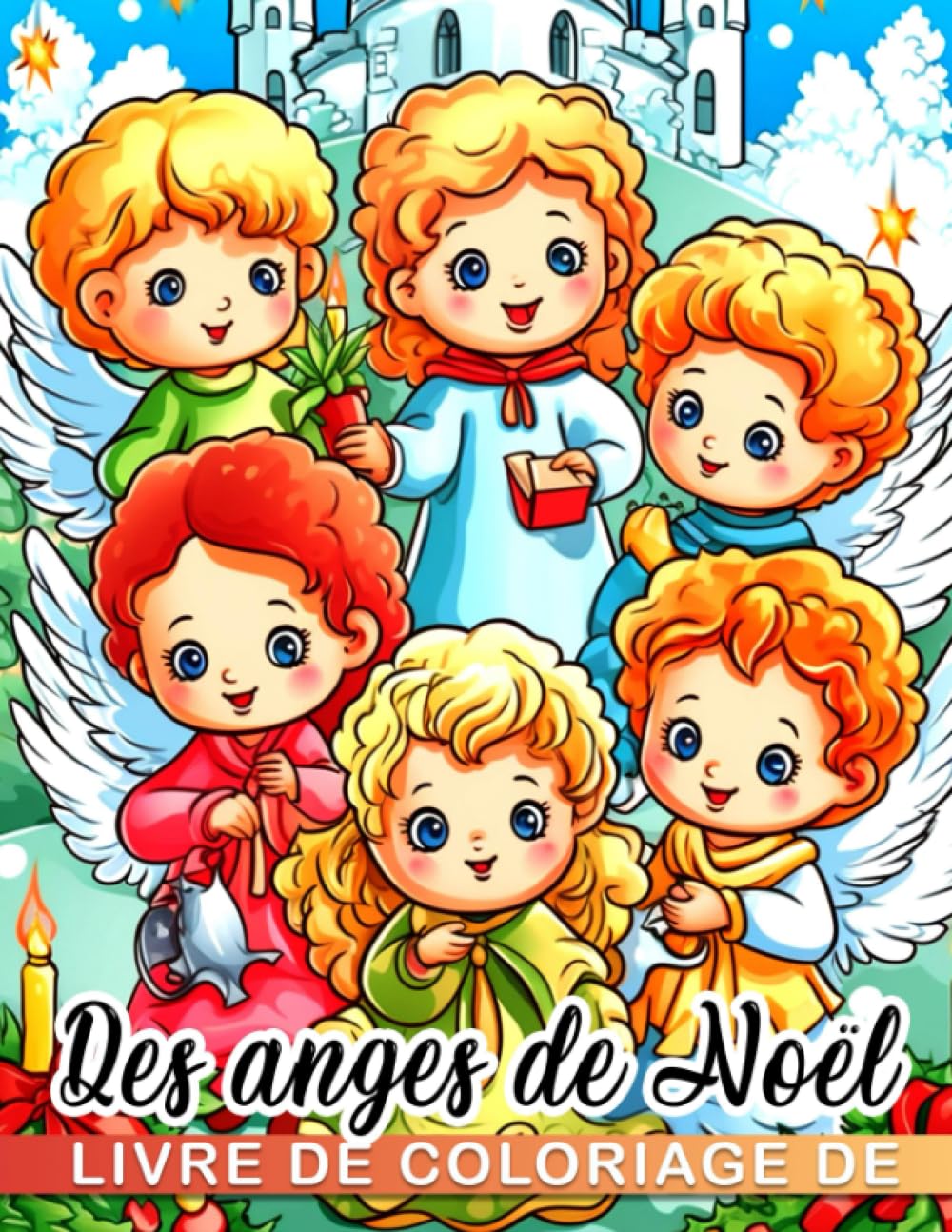 Livre de coloriage des anges de Noël 30 pages de coloriage premium