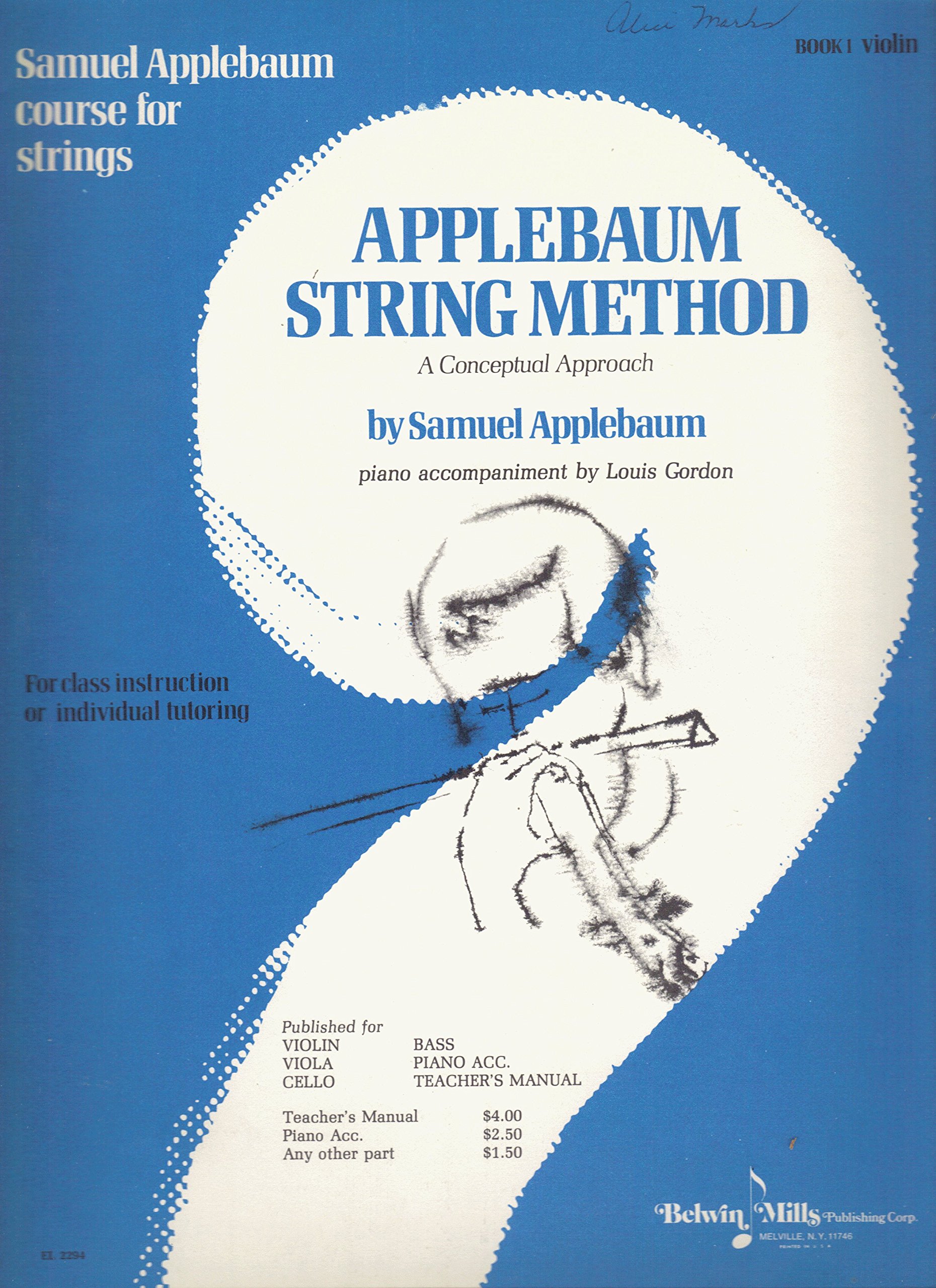 The Applebaum String Method, A Conceptual Approach, Violin Book One by