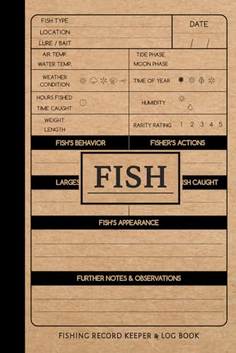 Fishing Record Keeper & log Book: Journal for Fishers. Note & Record ...