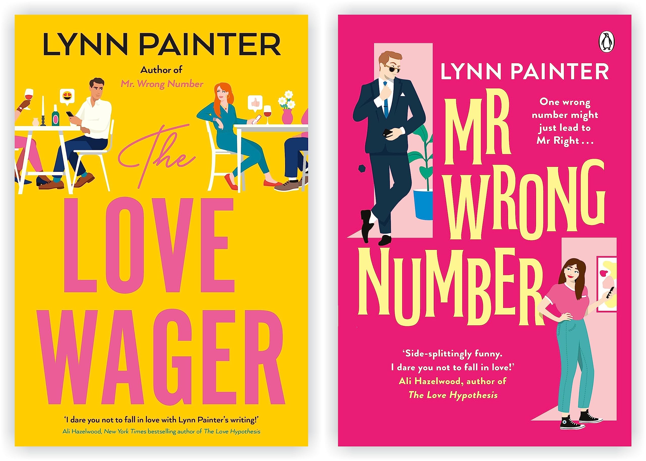 The Love Wager & Mr. Wrong Number 2Books Collection set By Lynn Painter