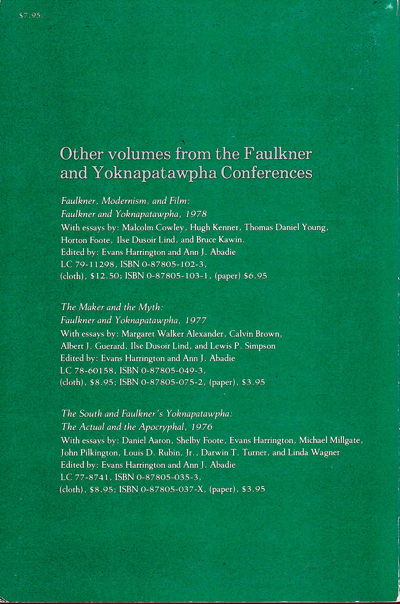 Fifty Years of Yoknapatawpha Faulkner and Yoknapatawpha, 1979 by