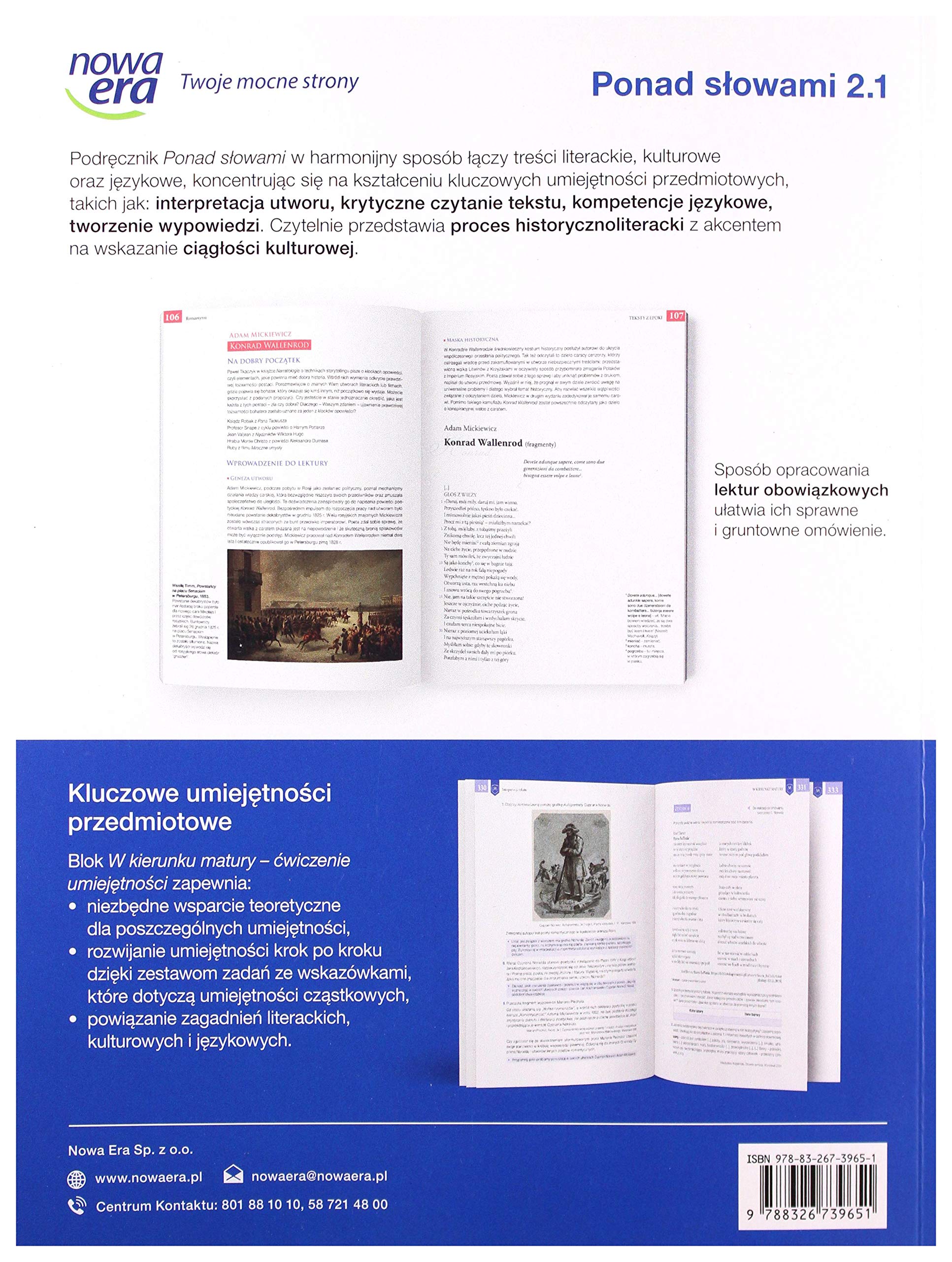 Ponad slowami 2. Czesc 1. Jezyk polski. Podrecznik dla liceum