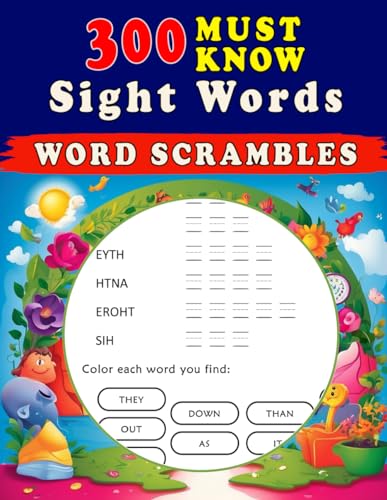 300 Must-Know Sight Words, Word Scrambles: Activity Workbook For Kids ...