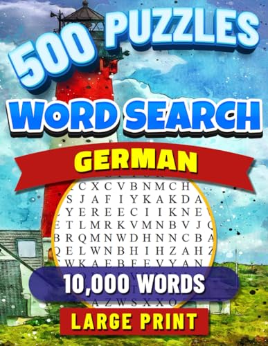 German Word Search: Large Print Puzzle Book for Adults. 500 Puzzles ...