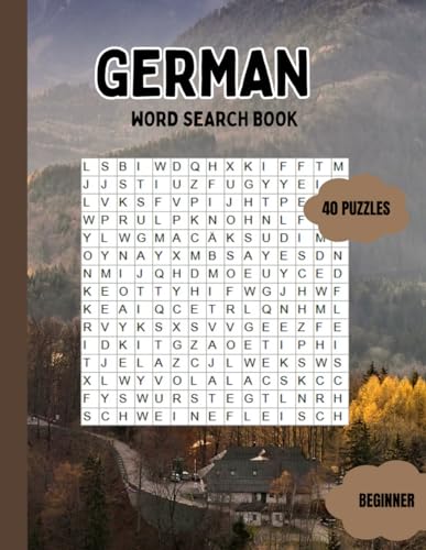 German Word Search Book: Beginner Learning For Adults And Seniors| 40 ...
